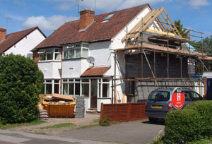 Side extension under construction